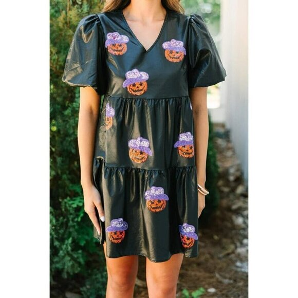 Howdy Pumpkin Jack O'Lantern Halloween Dress - Picture 10 of 10